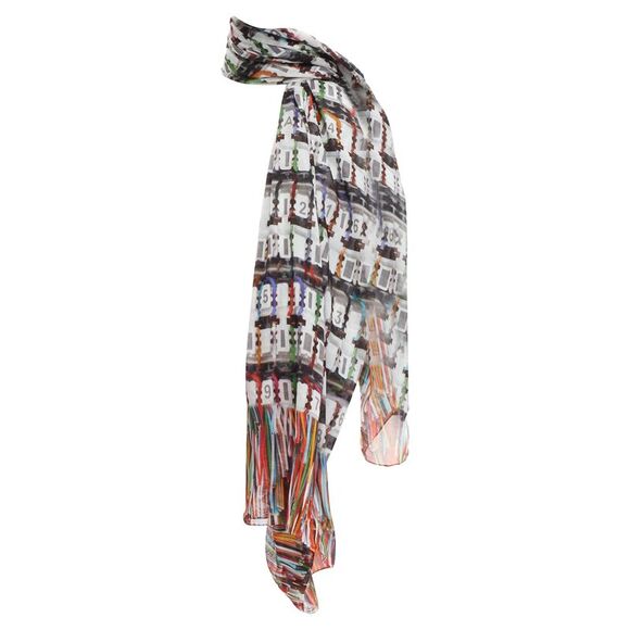 Chanel multicolor cotton cc logo data centre number print scarf - Picture 1 of 6